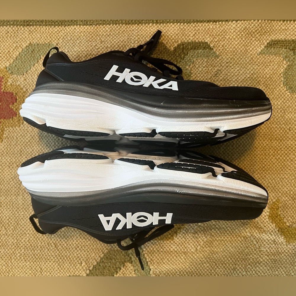 Hoka One One Women’s  Black and White Athletic Shoes 11 B